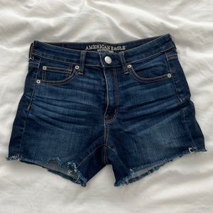 American eagle dark wash jean shorts